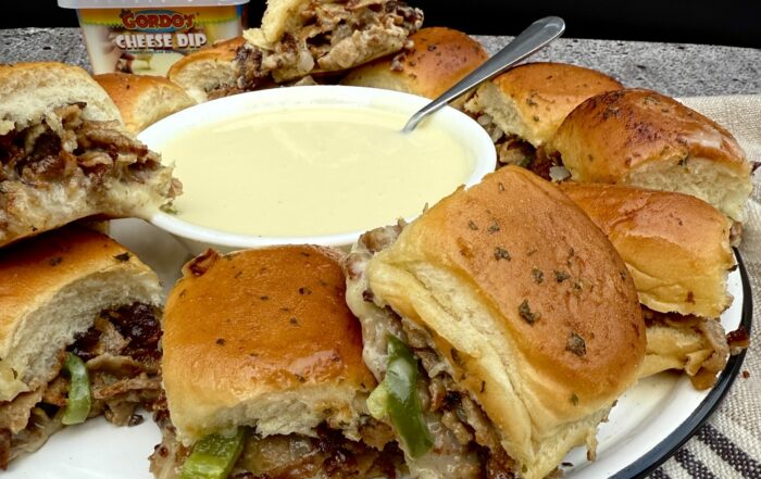 Cheesesteak Sliders with Gordo's Cheese Dip